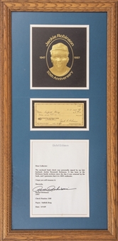1969 Jackie Robinson Signed Check Dated 4/9/1969 In 14x28 Framed Display (Robinson Family LOA & Beckett MINT 9)